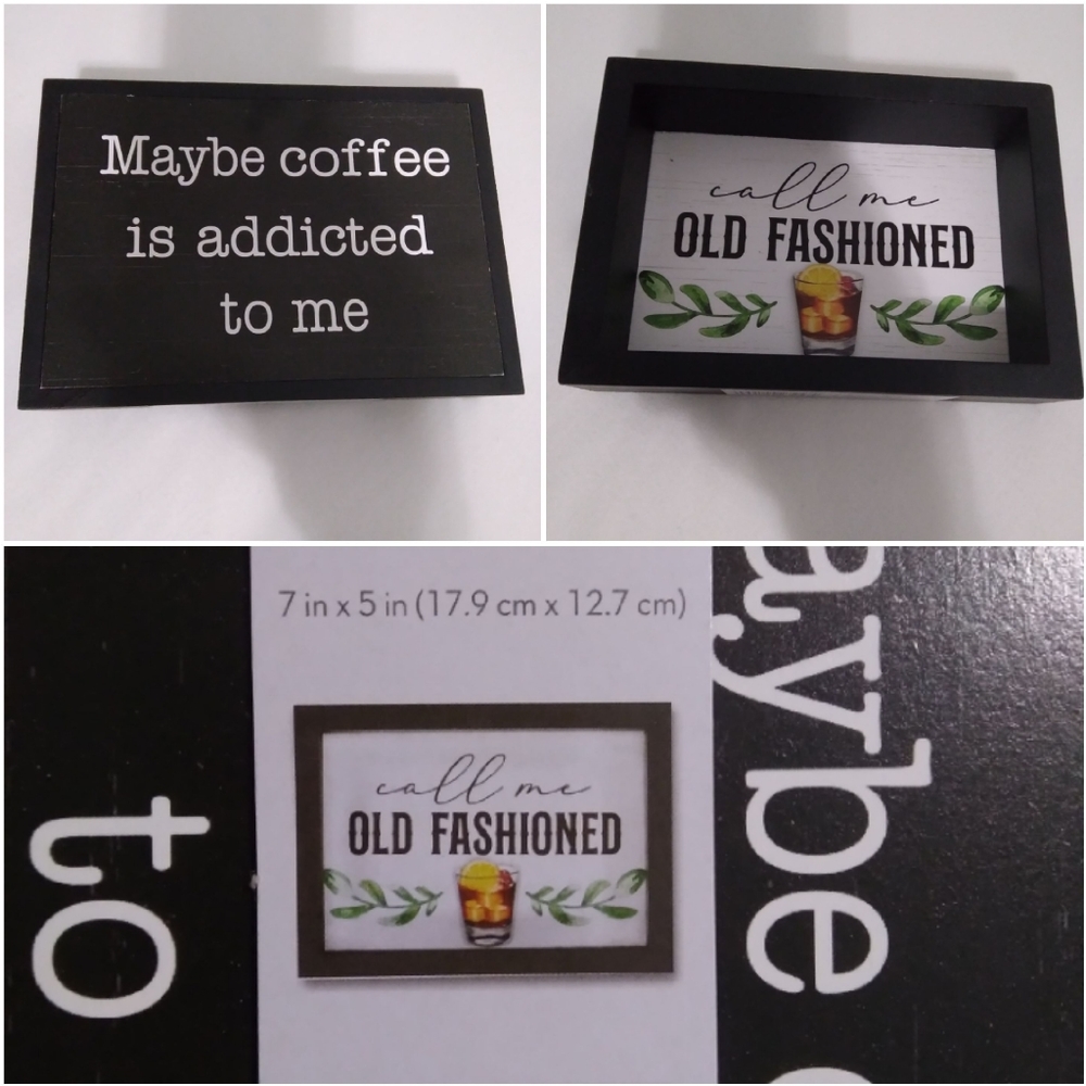 Coffee Humor Reversible Shadow Box Sign